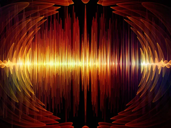 Wave Function series. Design made of colored sine vibrations, light and fractal elements to serve as backdrop for projects related to sound equalizer, music spectrum and  quantum probability