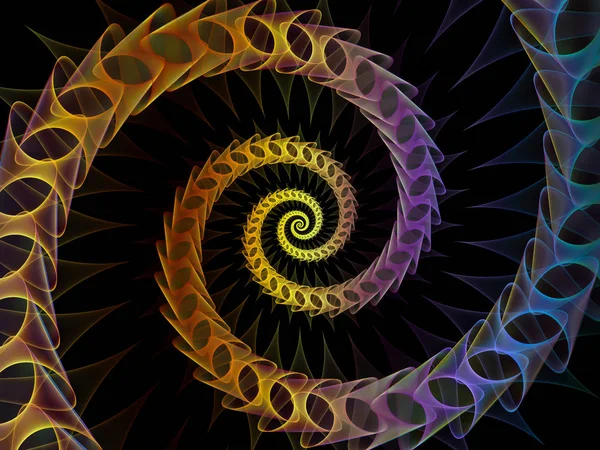 Spiral Geometri Serien Abstrakt Design Gjord Spinning Virvel Fraktal Element — Stockfoto