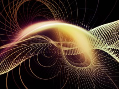 Teknoloji alanı serisi. Dalgalar, Izgaralar ve ışıklar teknoloji, bilim ve bilgisayar bilgi dünyası konusunda yapılmış soyut tasarım