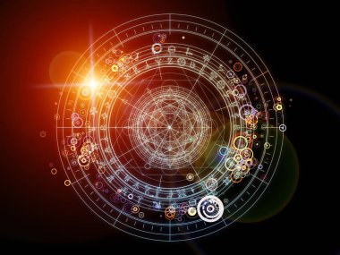 Fraktal öğeleri, kutsal sembolleri ve daireler mistisizm, gizli, Astroloji ve manevi konuda tasarımı. Kutsal daireler serisi.