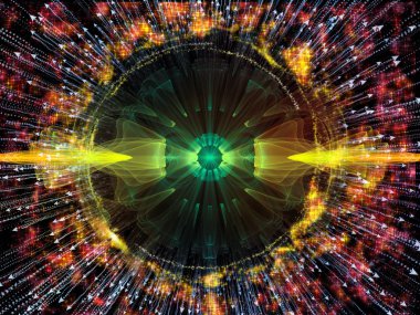 Dalga fonksiyonu serisi. Renkli sinüs titreşimler arka plan kompozisyon, ışık ve fraktal öğeleri ses ekolayzer, konu üzerinde müzik spektrum ve kuantum olasılık