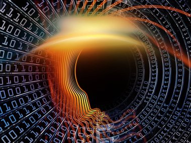 Adam ve numaraları serisi. Kompozisyon sembolik insan profili ve basamak bir fon olarak bilim, bilgi teknolojileri ve eğitim projeleri için uygun