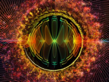 Dalga fonksiyonu serisi. Renkli sinüs titreşimler kompozisyon, ışık ve fraktal öğeleri ses ekolayzer, konu üzerinde müzik spektrum ve kuantum olasılık