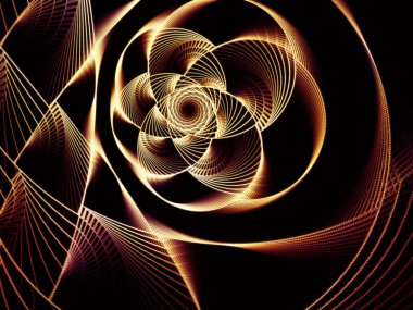 Noktalar ve çizgiler serisi. Arka plan sanat, tasarım ve teknoloji projeleri için uygun dairesel fraktal kalıplarının.