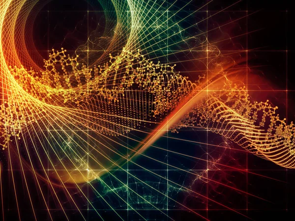 太空系列技术 科学与计算机信息世界的波浪 灯背景设计 — 图库照片