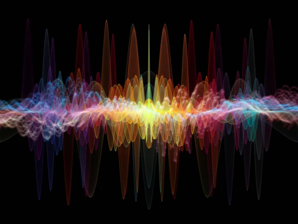 Wave Function Series Artistic Abstraction Composed Colored Sine Vibrations Light — Stock Photo, Image