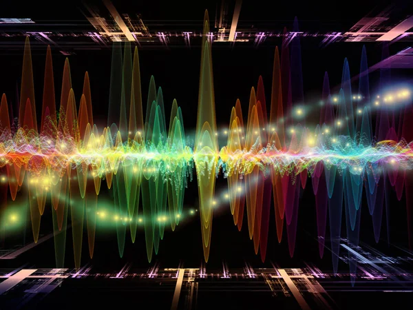Série Wave Function Fond Composé Vibrations Sinusoïdales Colorées Éléments Lumineux — Photo