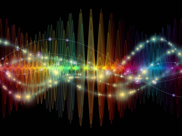 Serie Wave Function Disposición Creativa Vibraciones Sinusoidales Colores Luz Elementos — Foto de Stock