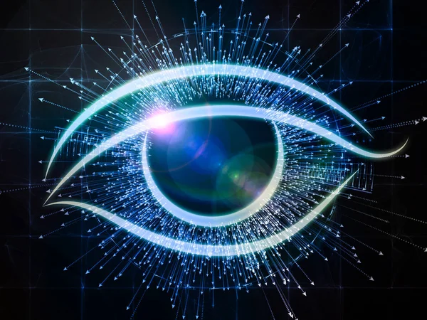 Bilgi Serisi Gözü Bilim Eğitim Modern Teknoloji Konusunda Göz Simgesini — Stok fotoğraf
