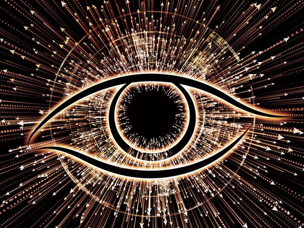 Série Eye Knowledge Composição Ícone Olho Seta Estourou Sobre Tema — Fotografia de Stock