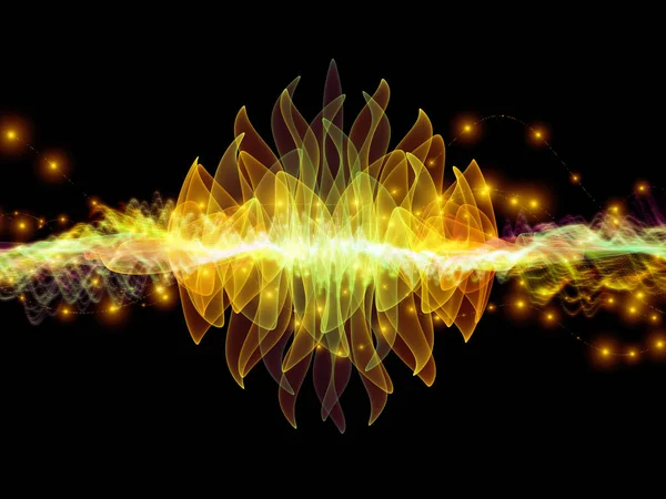 Wave Function series. Abstract design made of colored sine vibrations, light and fractal elements on the subject of sound equalizer, music spectrum and  quantum probability