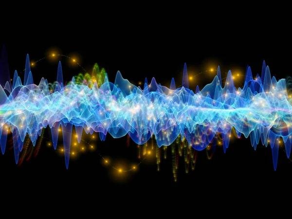 Wave Function Series Background Design Colored Sine Vibrations Light Fractal — Stock Photo, Image