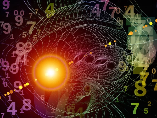 Série Matemática Realidade Interação Números Luzes Padrões Fractais Sobre Tema — Fotografia de Stock