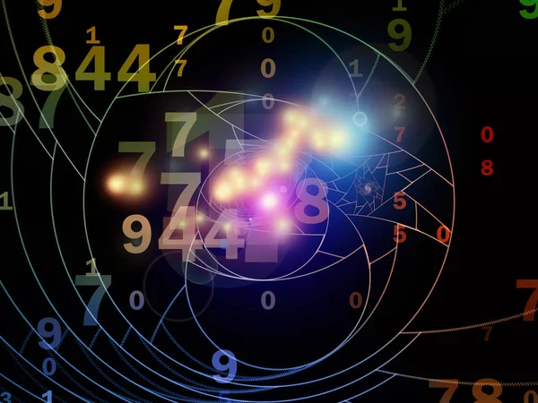 Matemáticas Realidad Antecedentes Diseño Números Luces Patrones Fractales Sobre Tema — Foto de Stock