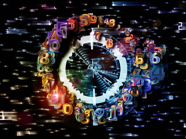 Numbers Space Series Radial Design Made Digits Fractal Patters Subject — Stock Photo, Image