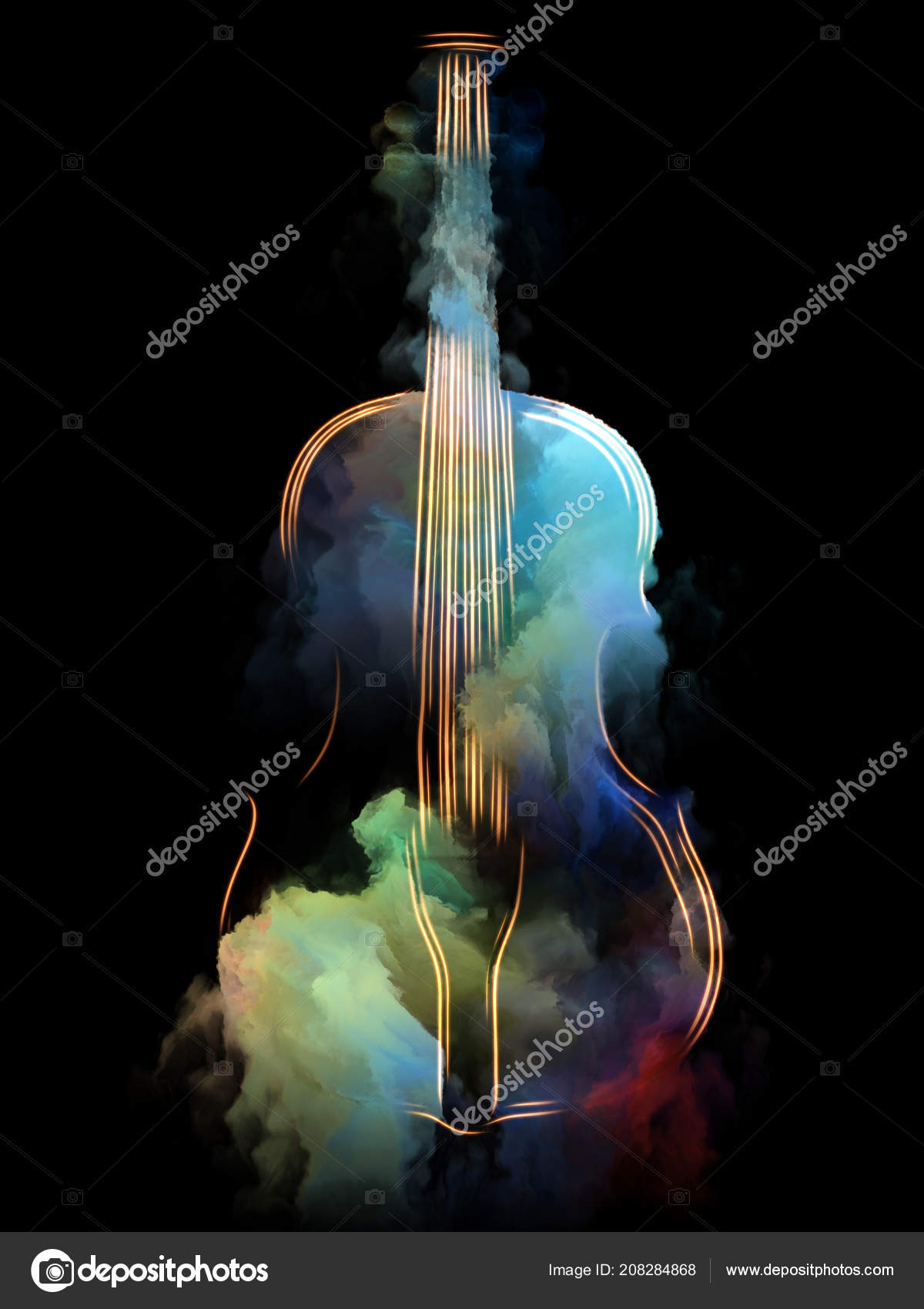 Music Dream Series Background Composition Violin Abstract Colorful Paint  Subject Stock Photo by ©agsandrew 208284868