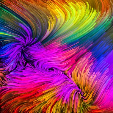 Color In Motion serisi. Tasarım, yaratıcılık ve hayal gücü konularında ekran ve cihazlar için duvar kağıdı olarak kullanılacak sıvı boya deseninden oluşan soyut tasarım