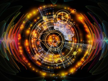 Astral kızdırma serisi. Kutsal Geometri çizgiler, Astroloji sembolleri ve ışıklar, maneviyat, büyü ve Tasavvuf konuda kompozisyon