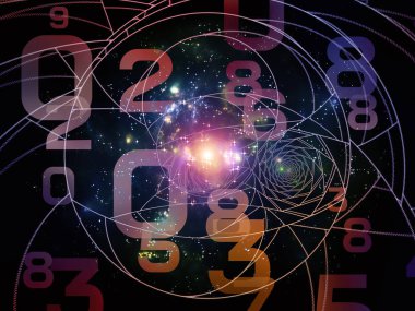 Matematik gerçeklik serisi. Sayı, ışıklar ve Fraktal desenleri matematik, eğitim ve bilim konusunda yapılan soyut tasarım