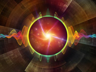 Dalga fonksiyonu serisi. Renkli sinüs titreşimlerin yaratıcı düzenleme, ışık ve fraktal elemanları kavramı mecaz ses ekolayzer, konuyla ilgili olarak müzik spektrum ve kuantum olasılık