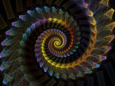 Sarmal geometri serisi. Fraktal öğeleri matematik, geometri ve bilim konusunda iplik girdap bileşimi