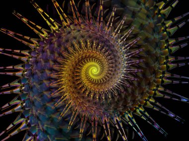 Sarmal geometri serisi. Fraktal öğeleri matematik, geometri ve bilim konusunda iplik girdap soyut tasarım yapılmış