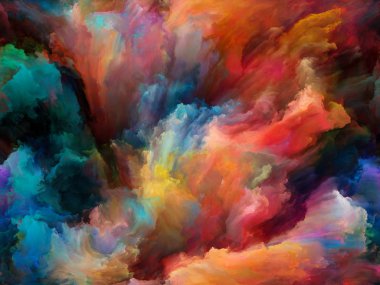 Soyut Arkaplan serisi. Sanat, yaratıcılık ve hayal gücü üzerine bir metafor olarak tuval üzerinde renk ve hareketten oluşan tasarım