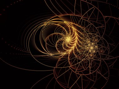 Noktalar ve çizgiler serisi. Arka plan sanat, tasarım ve teknoloji projeleri için uygun dairesel fraktal kalıplarının.