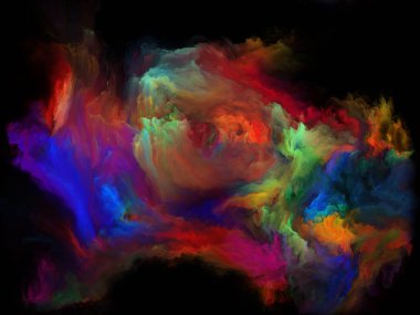 Renk Akımı serisi. Müzik, yaratıcılık, hayal gücü, sanat ve tasarım projeleri için uygun dijital boya akımlarının kompozisyonu