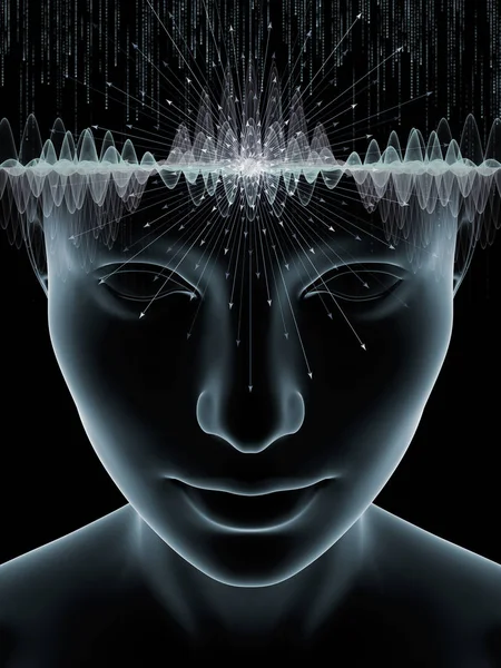 Serie Mind Waves Fondo Visualmente Atractivo Hecho Ilustración Cabeza Humana — Foto de Stock