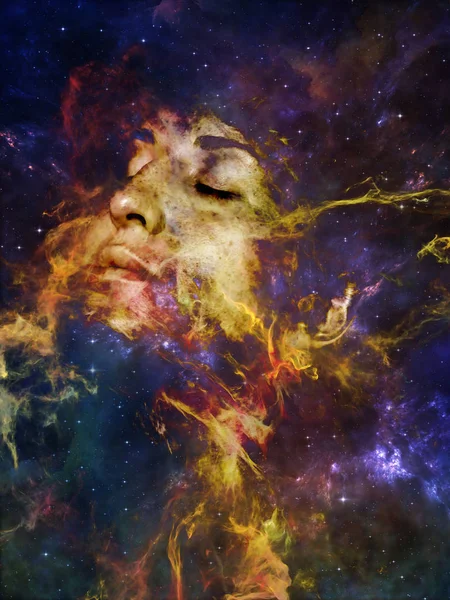 Nebula You Series Arrangement Female Portrait Space Nebula Subject Perception — Stock Photo, Image