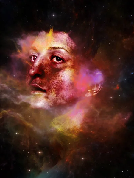 Nebula You Series Arrangement Female Portrait Space Nebula Subject Perception — Stock Photo, Image