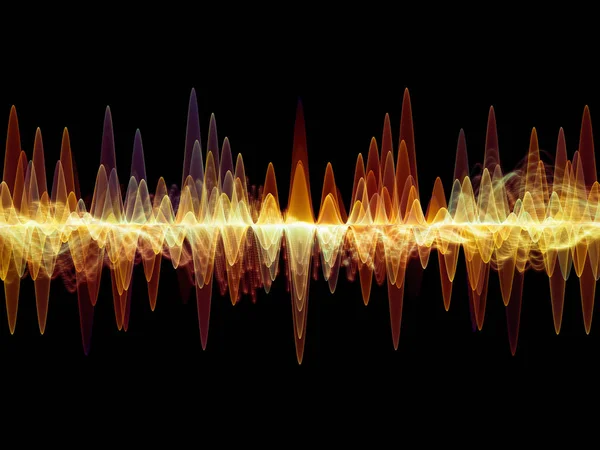 Wave Function series. Artistic abstraction composed of colored sine vibrations, light and fractal elements on the subject of sound equalizer, music spectrum and  quantum probability