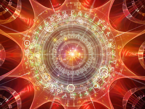 Tło Elementów Fraktal Święte Symbole Okręgi Temat Mistycyzmu Okultyzmem Astrologia — Zdjęcie stockowe