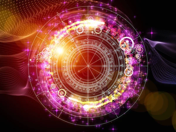 Bakgrund Cirklar Ämnet Mystik Ockulta Astrologi Och Andlighet Fractal Element — Stockfoto