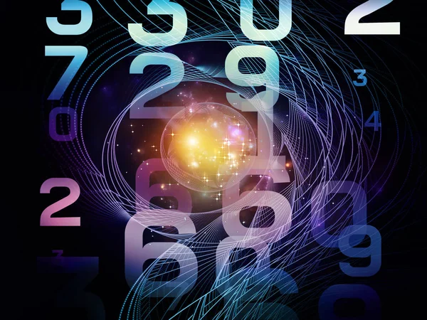 Math Reality Series Abstract Design Made Numbers Lights Fractal Patterns — Stock Photo, Image