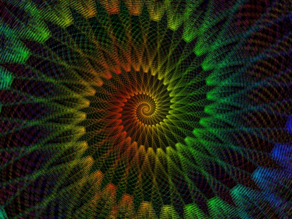 Спіральна Геометрія Серії Склад Обертального Вихру Фрактальних Елементів Тему Математики — стокове фото