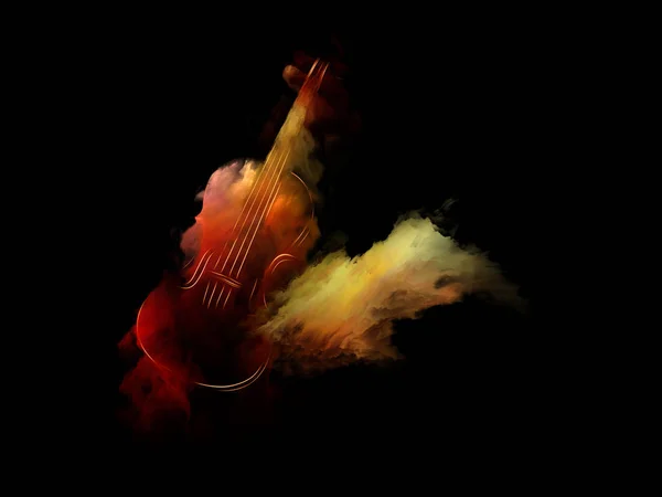 Muziek Droom Serie Ontwerp Gemaakt Van Viool Abstract Kleurrijk Verf — Stockfoto