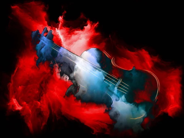 Serie Music Dream Composizione Violino Pittura Astratta Colorata Sul Tema — Foto Stock