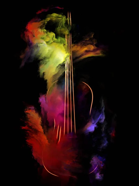 Muziek Droom Serie Samenstelling Van Viool Abstract Kleurrijk Verf Voor — Stockfoto