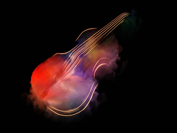 Music Dream series. Artistic abstraction composed of violin and abstract colorful paint on the subject of musical instruments, melody, sound, performance arts and creativity