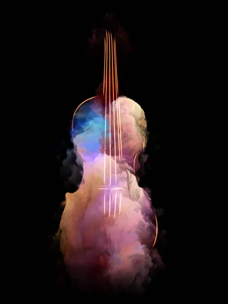 Musik Traumserie Hintergrund Bestehend Aus Geige Und Abstrakter Bunter Farbe — Stockfoto