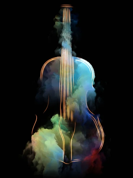 Série Music Dream Composition Fond Violon Peinture Abstraite Colorée Sujet — Photo