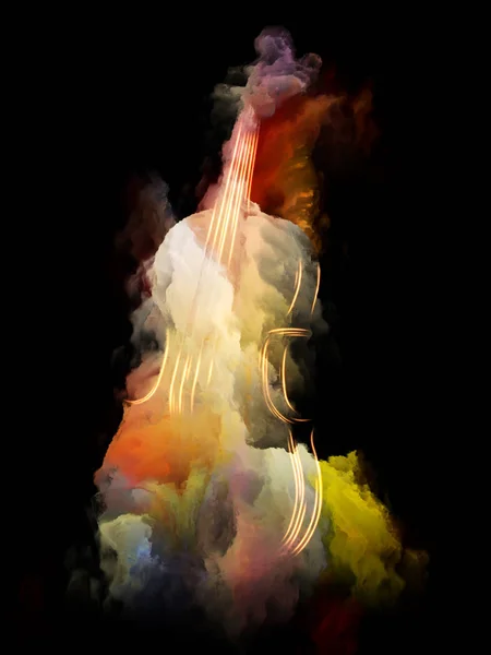 Music Dream Series Design Composed Violin Abstract Colorful Paint Metaphor — Stock Photo, Image
