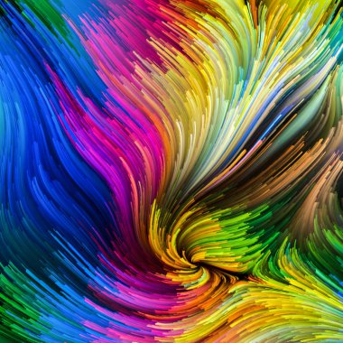 Color In Motion serisi. Tasarım, yaratıcılık ve hayal gücüyle ilgili projelerin perde ve cihazlar için duvar kağıdı olarak kullanılması için sıvı boya deseninden yapılmış tasarım
