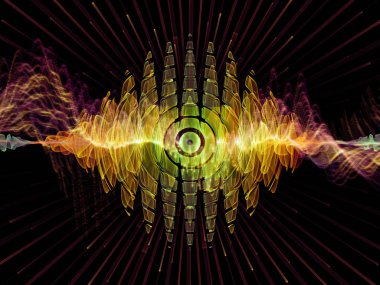 Dalga fonksiyonu serisi. Renkli sinüs titreşimler, ışık ve fraktal öğeleri ses ekolayzer, müzik projelerde için uygun bir zemin olarak spektrum ve kuantum olasılık