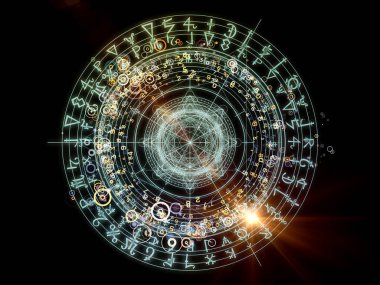 Fraktal öğeleri, kutsal sembolleri ve daireler mistisizm, gizli, Astroloji ve manevi konuda tasarımı. Kutsal daireler serisi.