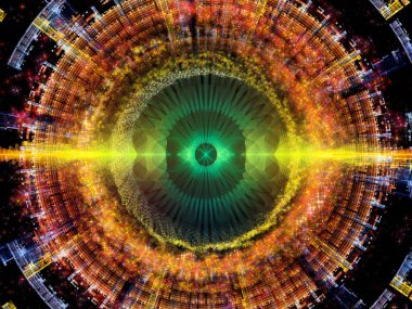 Dalga fonksiyonu serisi. Renkli sinüs titreşimlerin yaratıcı düzenleme, ışık ve fraktal öğeleri için ses ekolayzer, konunun müzik spektrum ve kuantum olasılık