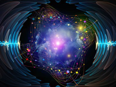 Dalga fonksiyonu serisi. Sanatsal arka plan yaptı renkli sinüs titreşimleri, ışık ve ses ekolayzer, projelerde birlikte kullanılması fraktal öğeleri için müzik spektrum ve kuantum olasılık