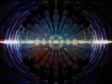 Dalga fonksiyonu serisi. Renkli sinüs titreşimlerin aranjman, ışık ve fraktal elemanları ses ekolayzer, projeler için fon olarak müzik spektrum ve kuantum olasılık